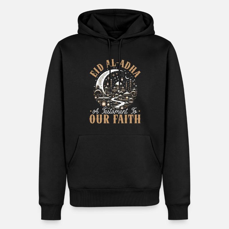 Frohes Eid Al Adha, Islamischer Feiertag, Islam - Männer Premium Bio Hoodie - Schwarz