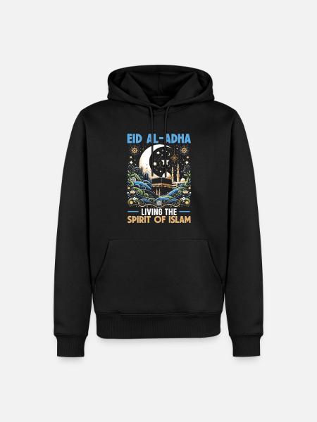 Happy Eid Al Adha, Islamic holiday, Islam - Men’s Premium Organic Hoodie - black