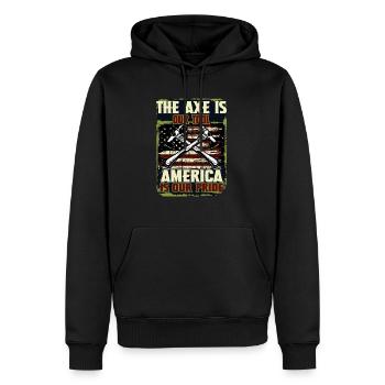 Menuisier Bûcheron États-Unis Vêtements - Sweat à capuche Premium bio Homme - noir - Devant - Nico (187cm)