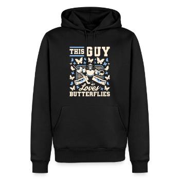Gardien de but de hockey sur glace Gardien de but papillon - Sweat à capuche Premium bio Homme - noir - Devant - Nico (187cm)