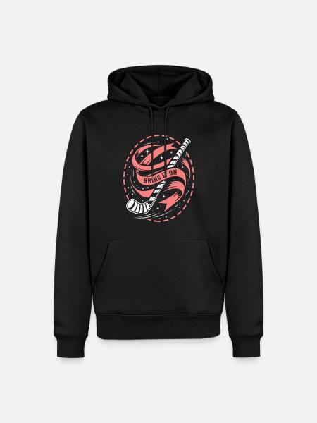 Eishockey Torwart Hockeyschläger - Männer Premium Bio Hoodie - Schwarz