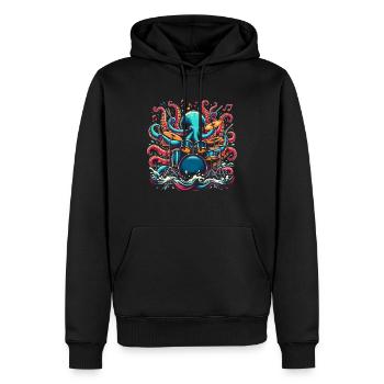 Tambour Tambour Octopus Octopus - Sweat à capuche Premium bio Homme - noir - Devant - Nico (187cm)