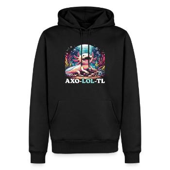 Kawaii Axolotl Walking Fish Mexican - Men’s Premium Organic Hoodie - black - Front - Nico (187cm)