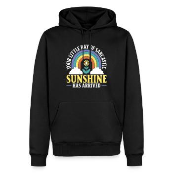 Ihr Kleiner Sarkastischer Sonnenstrahl Ist Da. - Männer Premium Bio Hoodie - Schwarz - Vorne - Nico (187cm)