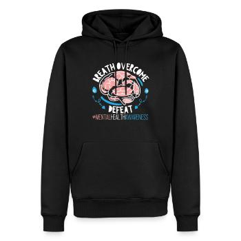 Sensibilisation à la santé mentale - Sweat à capuche Premium bio Homme - noir - Devant - Nico (187cm)