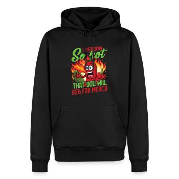 Red Hot Chili Sauce Spicy Food Lover Apparel - Männer Premium Bio Hoodie - Schwarz - Vorne - Nico (187cm)