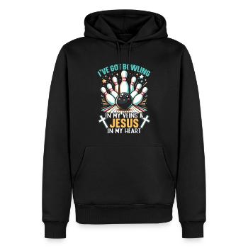 Lustige Bowlingkugel-bowlingbahn-splinte Sport - Männer Premium Bio Hoodie - Schwarz - Vorne - Nico (187cm)