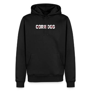 Chien de maïs Corndog Ekg Heartbeat - Sweat à capuche Premium bio Homme - noir - Devant - Nico (187cm)