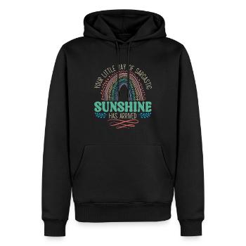 Ihr Kleiner Sarkastischer Sonnenstrahl Ist Da - Männer Premium Bio Hoodie - Schwarz - Vorne - Nico (187cm)