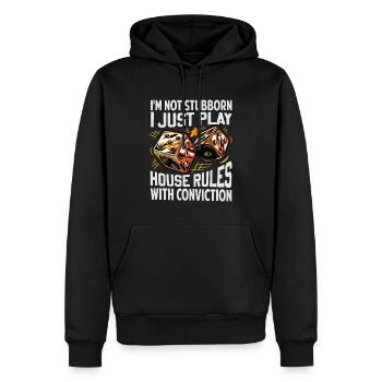 Jeu de société de craps Lover de jeu de société Outf - Sweat à capuche Premium bio Homme - noir - Devant - Nico (187cm)