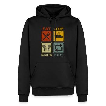 Bekleidung Für Sportler, Sportliebhaber Und - Männer Premium Bio Hoodie - Schwarz - Vorne - Nico (187cm)
