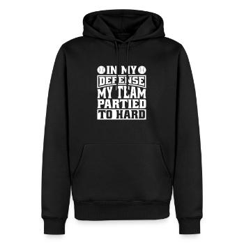 Entraîneur de softball Entraîneur Drôle Dans Ma Défense - Sweat à capuche Premium bio Homme - noir - Devant - Nico (187cm)