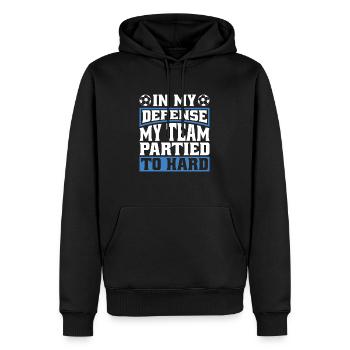 Soccer Coach In My Defense - Men’s Premium Organic Hoodie - black - Front - Nico (187cm)