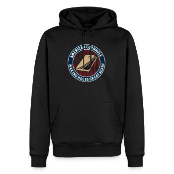 Trou de maïs américain 4 juillet Indépendance - Sweat à capuche Premium bio Homme - noir - Devant - Nico (187cm)