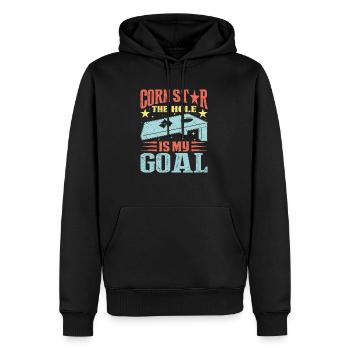 Tenue de tournoi de cornhole passionné de cornhole - Sweat à capuche Premium bio Homme - noir - Devant - Nico (187cm)