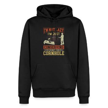Corn Hole Player Bean Bags Frapper Trous Tenue - Sweat à capuche Premium bio Homme - noir - Devant - Nico (187cm)