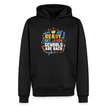 Zurück Zur Schule Kleidung Bildung Lehrer Schüler - Männer Premium Bio Hoodie - Schwarz - Vorne - Nico (187cm)
