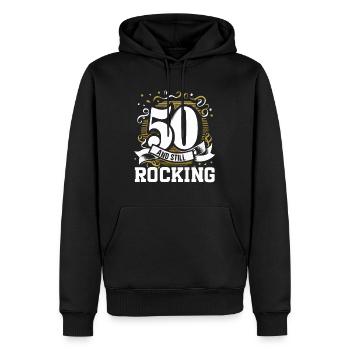 50th Birthday Party Bday Fiftieth Birthday - Men’s Premium Organic Hoodie - black - Front - Nico (187cm)