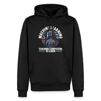 Künstliche Intelligenz, Ki, Maschinelles Lernen - Männer Premium Bio Hoodie - Schwarz - Vorne - Nico (187cm)