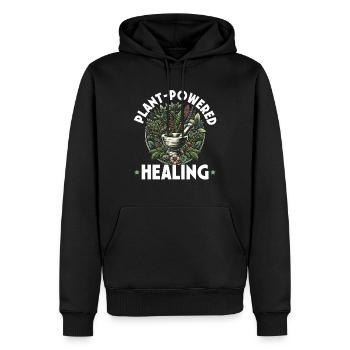 Herboristerie, Phytothérapie, Guérison naturelle - Sweat à capuche Premium bio Homme - noir - Devant - Nico (187cm)
