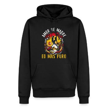 Fête des mères avec des racines espagnoles, maman, meilleur - Sweat à capuche Premium bio Homme - noir - Devant - Nico (187cm)