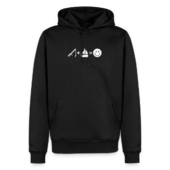 Pêche à la ligne - Sweat à capuche Premium bio Homme - noir - Devant - Nico (187cm)