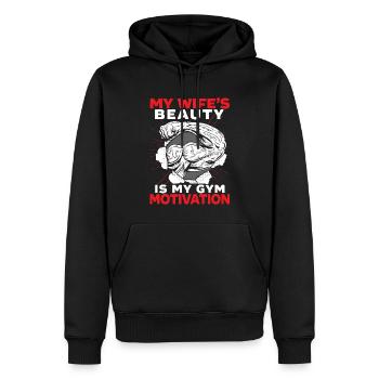 Lustiger Ehemann, Motivation, Bodybuilder, Lachen, - Männer Premium Bio Hoodie - Schwarz - Vorne - Nico (187cm)