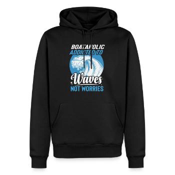 Vêtements de capitaine pour les propriétaires de bateaux et - Sweat à capuche Premium bio Homme - noir - Devant - Nico (187cm)