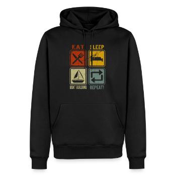 Constructeur de bateaux Menuisier Bûcheron Vêtements - Sweat à capuche Premium bio Homme - noir - Devant - Nico (187cm)