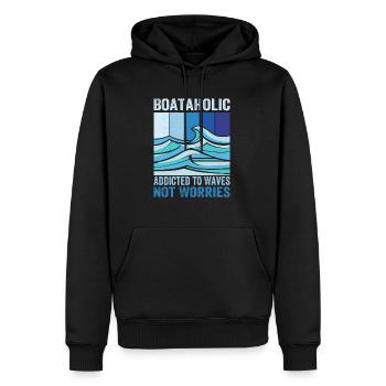 Boataholic Boat Builder Powerboat Clothing - Men’s Premium Organic Hoodie - black - Front - Nico (187cm)