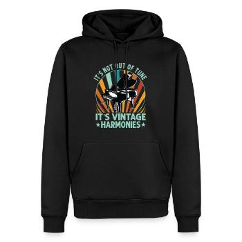 Keyboard-pianist-musiker-musikliebhaber-outfit - Männer Premium Bio Hoodie - Schwarz - Vorne - Nico (187cm)