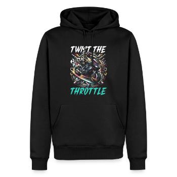 Lustiger Motorradliebhaber, Der Motorrad Fährt. - Männer Premium Bio Hoodie - Schwarz - Vorne - Nico (187cm)