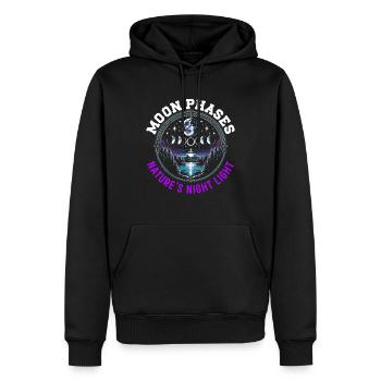 Mondphasen Symbol Astronomie Astrologie Vollmond - Männer Premium Bio Hoodie - Schwarz - Vorne - Nico (187cm)
