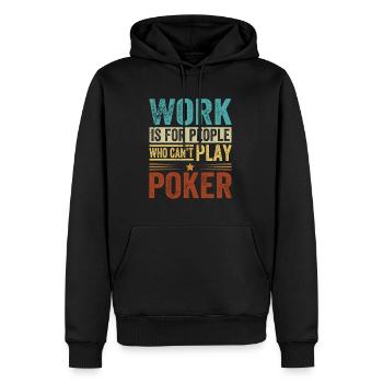 Tenue de carte de casino de jeu professionnelle - Sweat à capuche Premium bio Homme - noir - Devant - Nico (187cm)