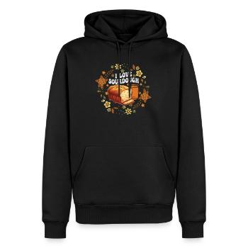 Couronne de fleurs Pain au levain - Sweat à capuche Premium bio Homme - noir - Devant - Nico (187cm)