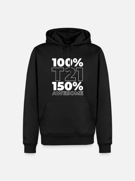 Down syndrome T21 trisomy - Men’s Premium Organic Hoodie - black