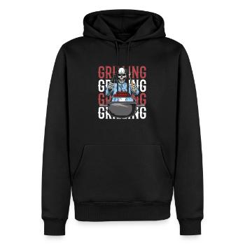 Bbq Grillen - Männer Premium Bio Hoodie - Schwarz - Vorne - Nico (187cm)