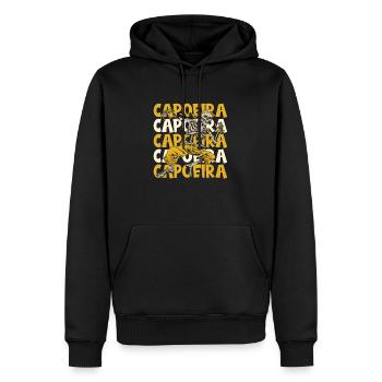 Danse martiale de capoeira - Sweat à capuche Premium bio Homme - noir - Devant - Nico (187cm)