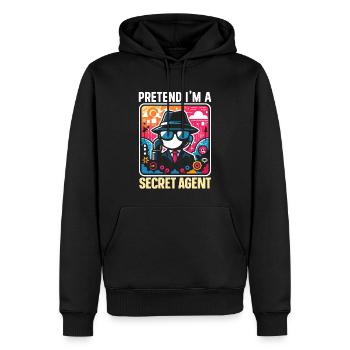 Geheimagent Detektiv Undercover Geschenk - Männer Premium Bio Hoodie - Schwarz - Vorne - Nico (187cm)