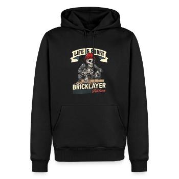Bricklayer - Men’s Premium Organic Hoodie - black - Front - Nico (187cm)