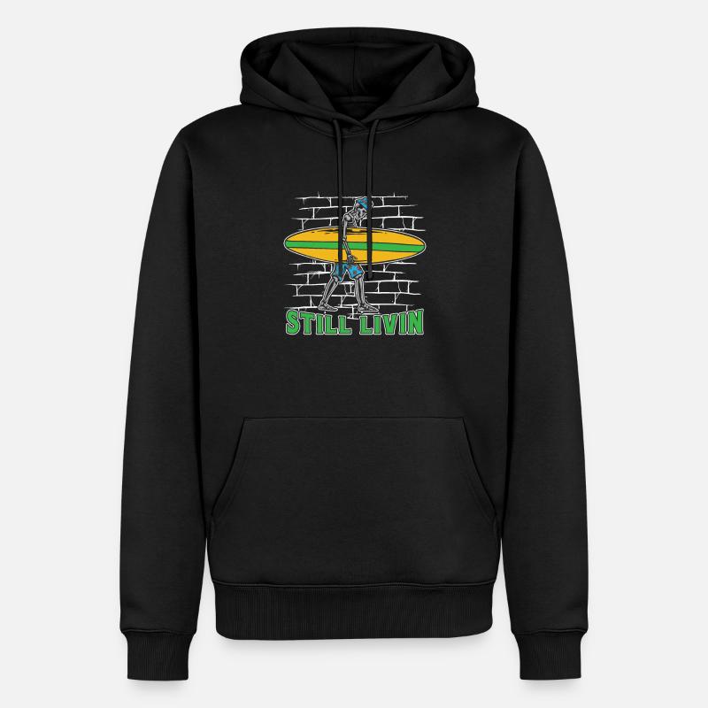 Surfer Surfen - Männer Premium Bio Hoodie - Schwarz