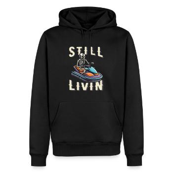 Jet Ski - Sweat à capuche Premium bio Homme - noir - Devant - Nico (187cm)