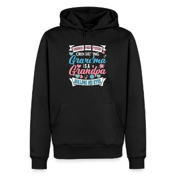 Crochet Crochet Fil Grand-mère Grand-père - Sweat à capuche Premium bio Homme - noir - Devant - Nico (187cm)