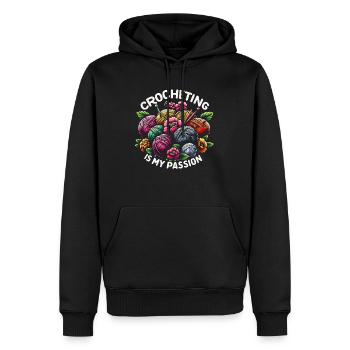Crochet Crochet Crochet Fil Tricot Citations - Sweat à capuche Premium bio Homme - noir - Devant - Nico (187cm)