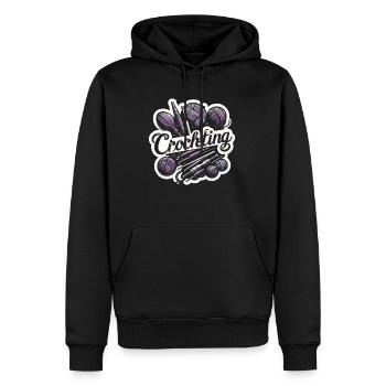 Crochet Crochet Crochets Fil Tricot - Sweat à capuche Premium bio Homme - noir - Devant - Nico (187cm)