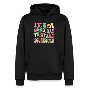 Bäckerei-bäcker-brotliebhaber-sauerteig-enthusiast - Männer Premium Bio Hoodie - Schwarz - Vorne - Nico (187cm)