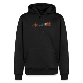 Tischtennis Pingpong Ekg Heartbeat - Männer Premium Bio Hoodie - Schwarz - Vorne - Nico (187cm)