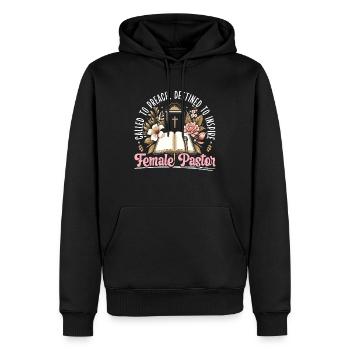 Pasteur Jésus-Christ - Sweat à capuche Premium bio Homme - noir - Devant - Nico (187cm)