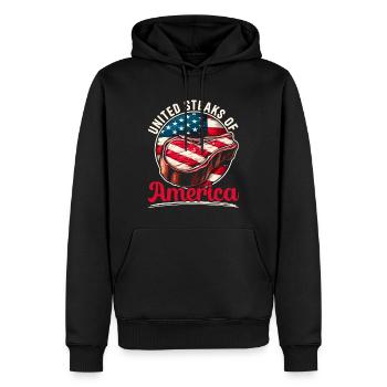 Steak Lover Foodie Grillades - Sweat à capuche Premium bio Homme - noir - Devant - Nico (187cm)