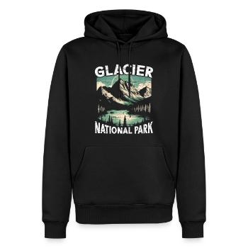 Parc national des Glaciers Outdoor Tours États-Unis Amérique - Sweat à capuche Premium bio Homme - noir - Devant - Nico (187cm)